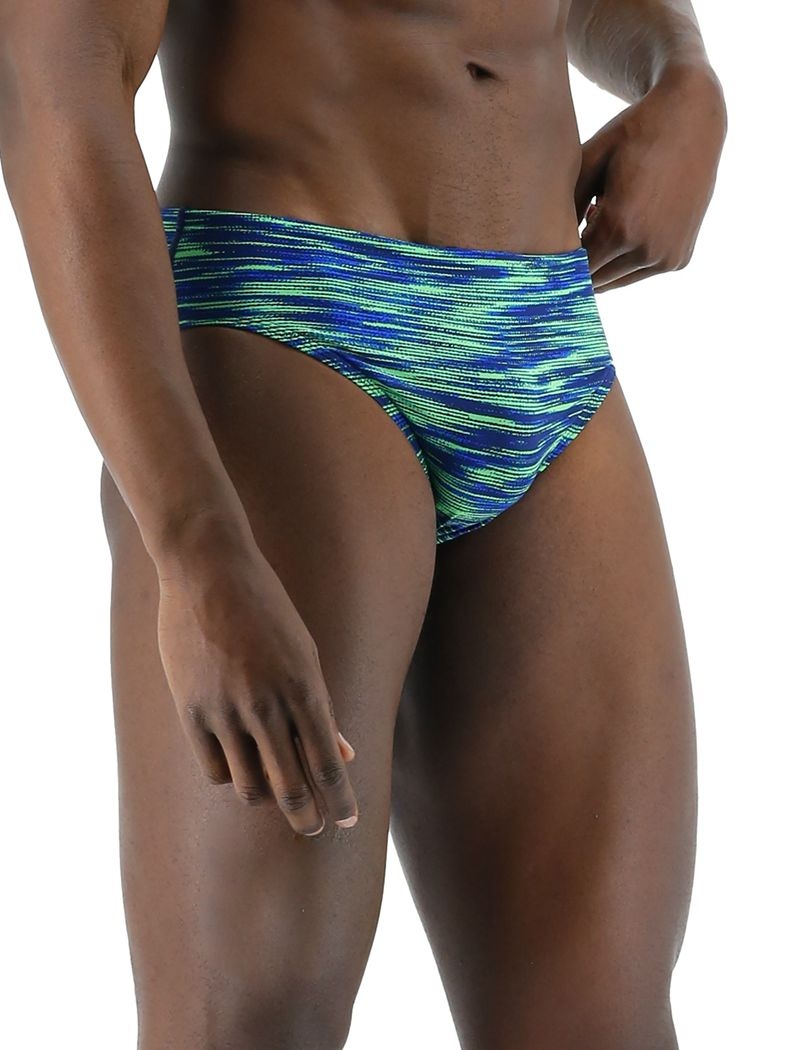 Blue / Green Tyr Durafast Elite® Fizzy Men's Swimsuit | US-TODN43207