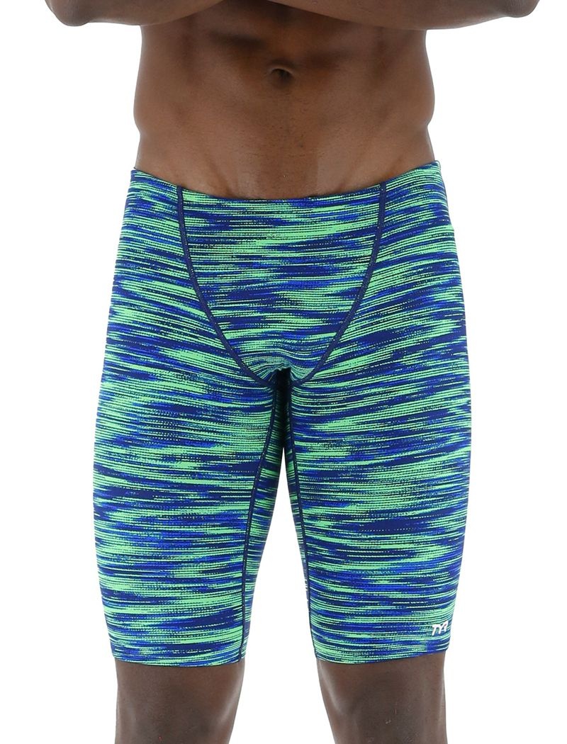 Blue / Green Tyr Durafast Elite® Jammer Fizzy Men's Swimsuit | US-YPKE23681