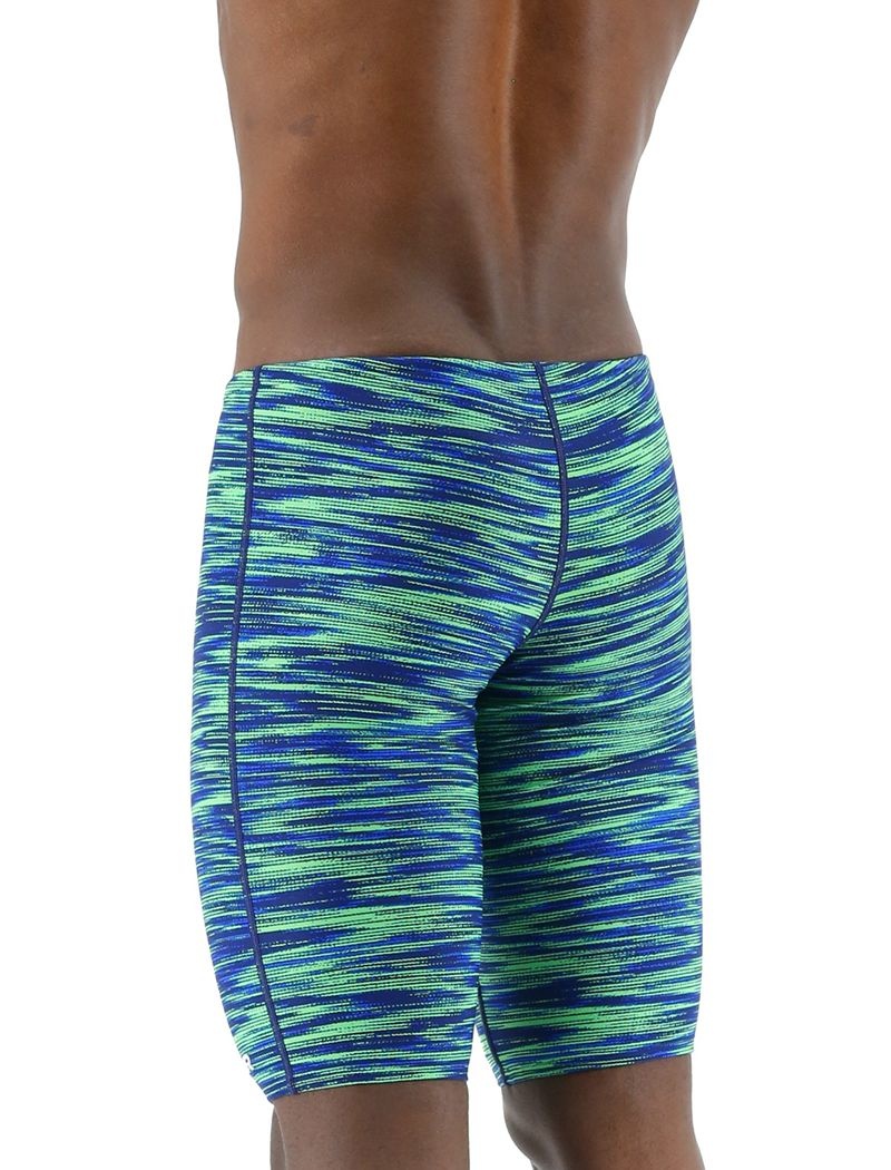 Blue / Green Tyr Durafast Elite® Jammer Fizzy Men's Swimsuit | US-YPKE23681