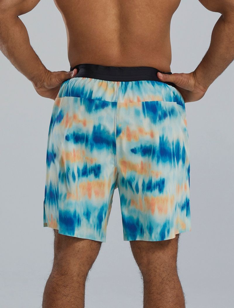 Blue / Green Tyr Hydrosphere™ Unbroken Lined 7 Unbroken Men's Shorts | US-NWIB26037