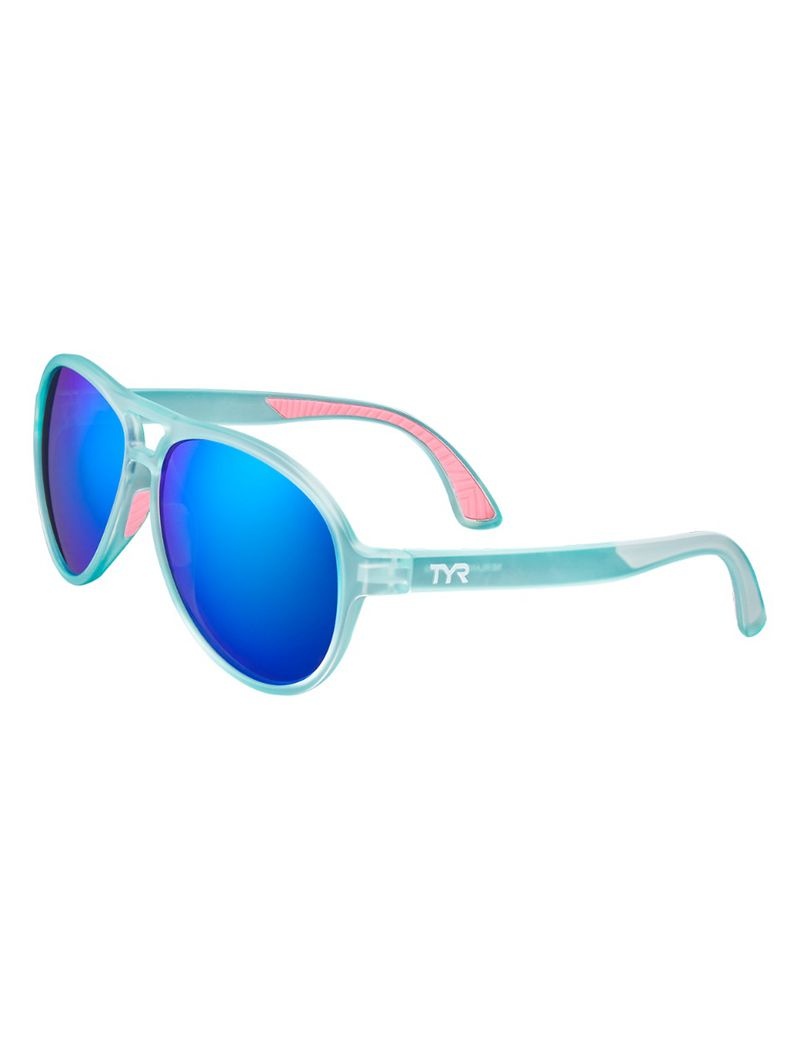 Blue / Light Blue Tyr Goldenwest Aviator Hts Polarized Women\'s Sunglasses | US-HKUL57823