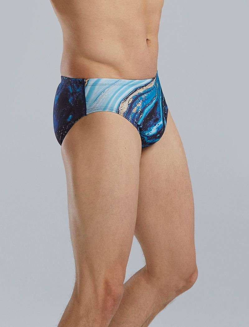 Blue / Navy Tyr Durafast Elite® Kyanite Men's Swimsuit | US-CKRL90263