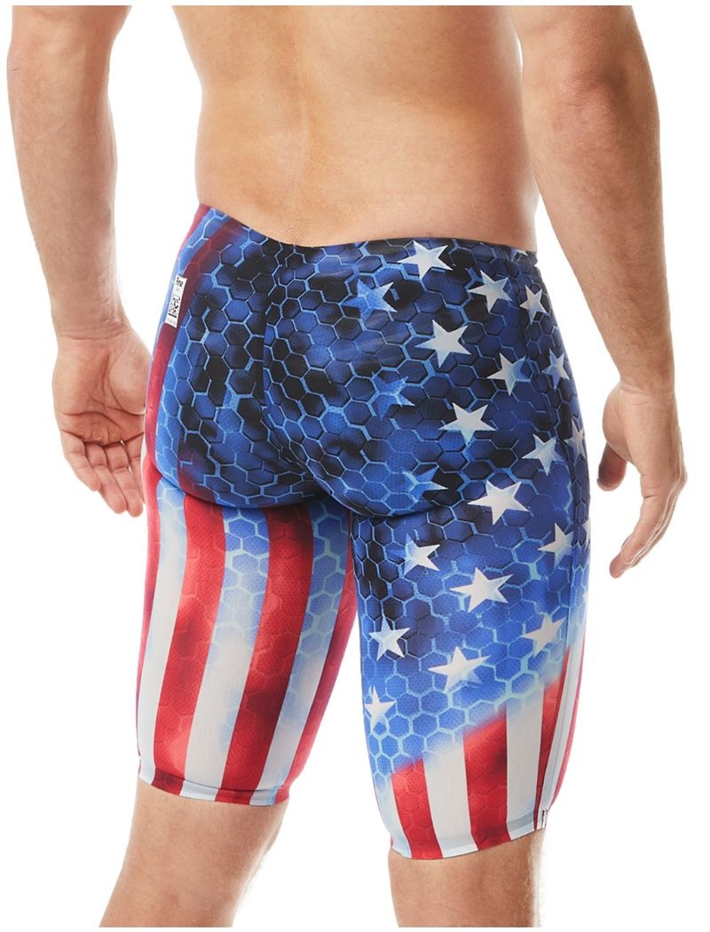 Blue / Red / White Tyr Avictor® Jammer Supernova Usa Men's Shorts | US-USCG16380