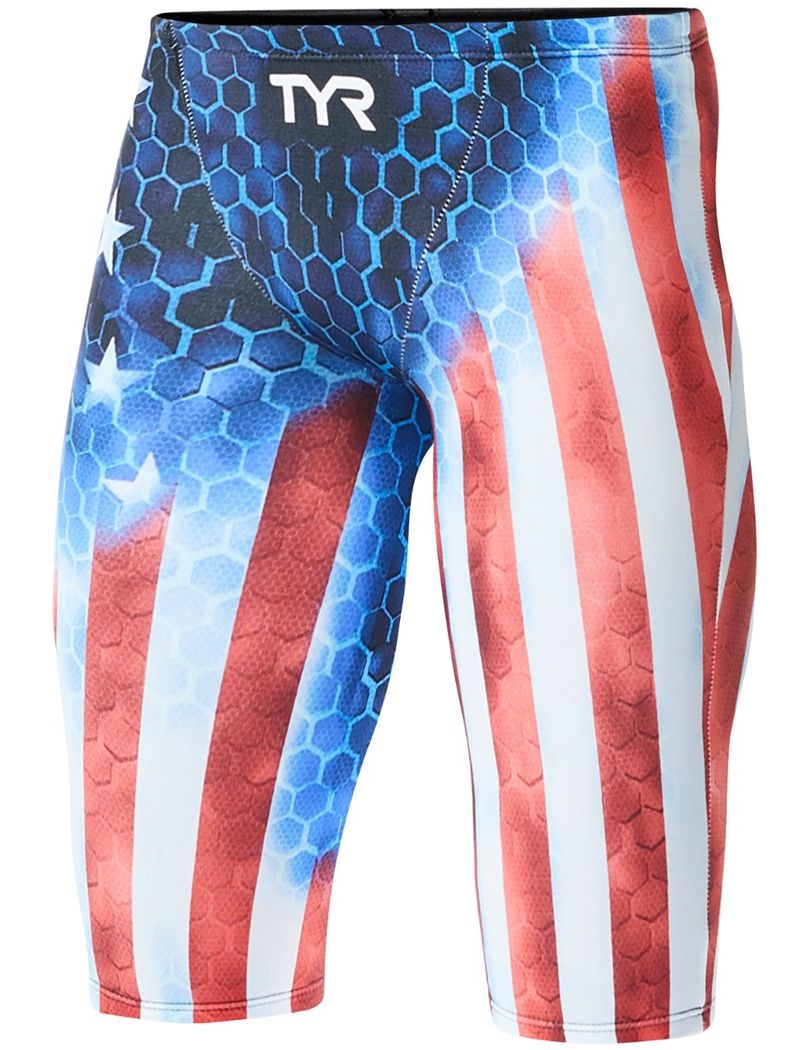 Blue / Red / White Tyr Avictor® Jammer Supernova Usa Men's Shorts | US-USCG16380