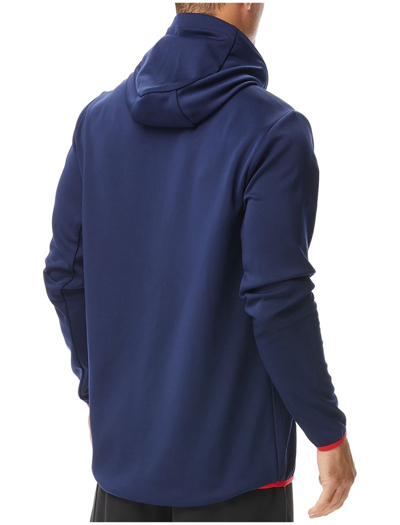 Blue / White / Red Tyr Alliance Podium Full Zip Men's Hoodie | US-USDI80613