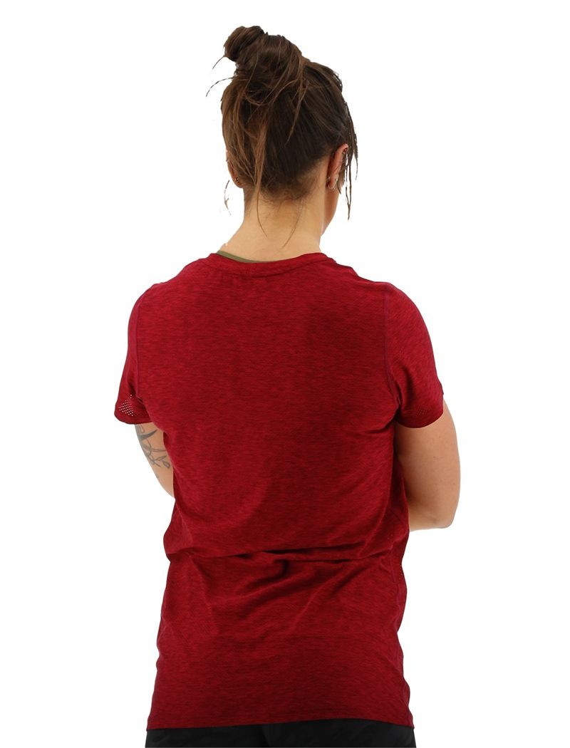 Burgundy Tyr Airtec™ Short Sleeve Women's T-Shirt | US-YVHZ63519