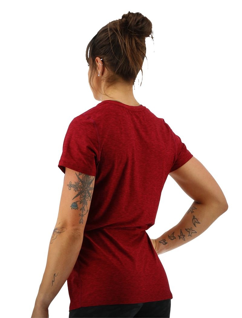 Burgundy Tyr Airtec™ Short Sleeve Women's T-Shirt | US-YVHZ63519