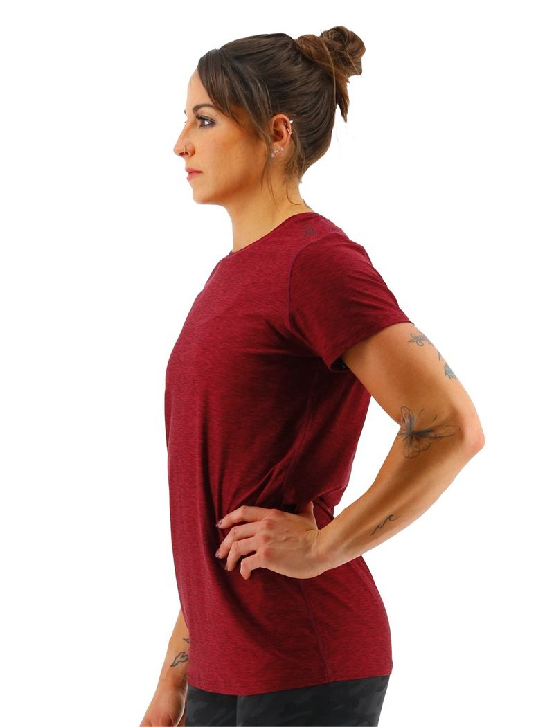 Burgundy Tyr Airtec™ Short Sleeve Women's T-Shirt | US-YVHZ63519