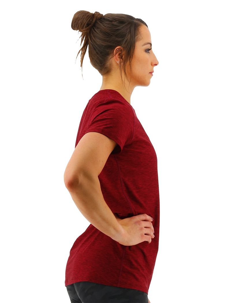 Burgundy Tyr Airtec™ Short Sleeve Women's T-Shirt | US-YVHZ63519