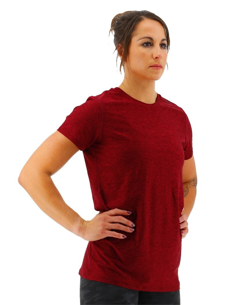 Burgundy Tyr Airtec™ Short Sleeve Women's T-Shirt | US-YVHZ63519