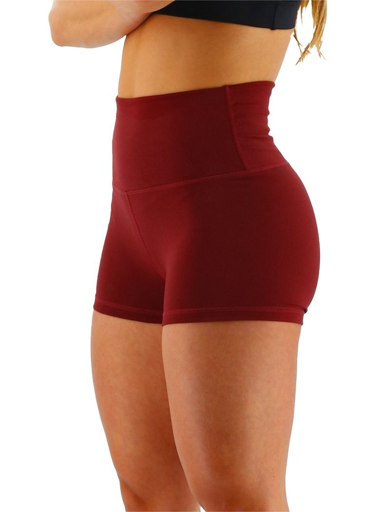 Burgundy Tyr Base Kinetic™ 2 High-rise Women's Shorts | US-PCXB65130