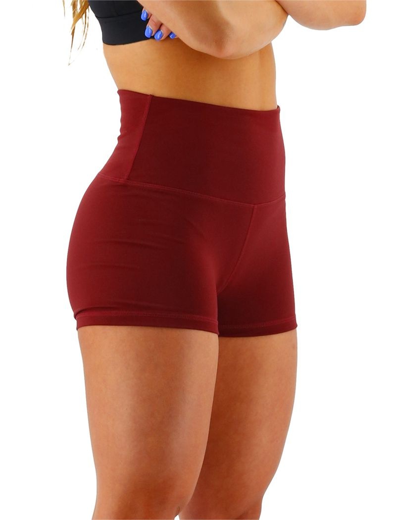 Burgundy Tyr Base Kinetic™ 2 High-rise Women's Shorts | US-PCXB65130