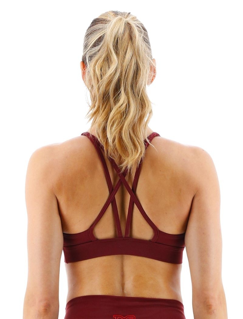 Burgundy Tyr Base Kinetic™ Dual Strap Women's Sports Bra | US-UVNX91548