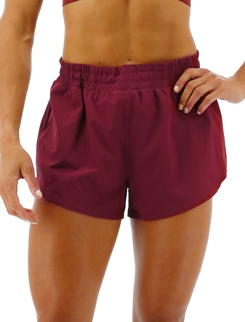 Burgundy Tyr Hydrosphere™ Pace Women\'s Running Shorts | US-JASK45781