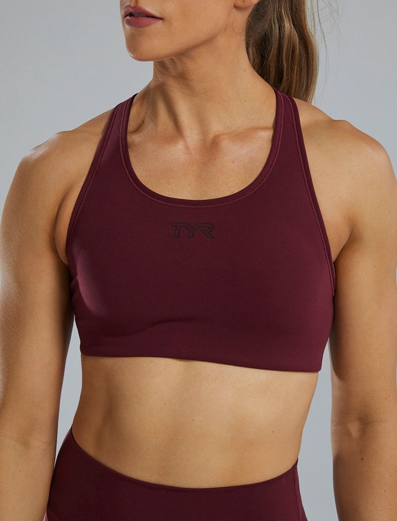 Burgundy Tyr Joule Elite™ Classic Women's Sports Bra | US-LNPK40172