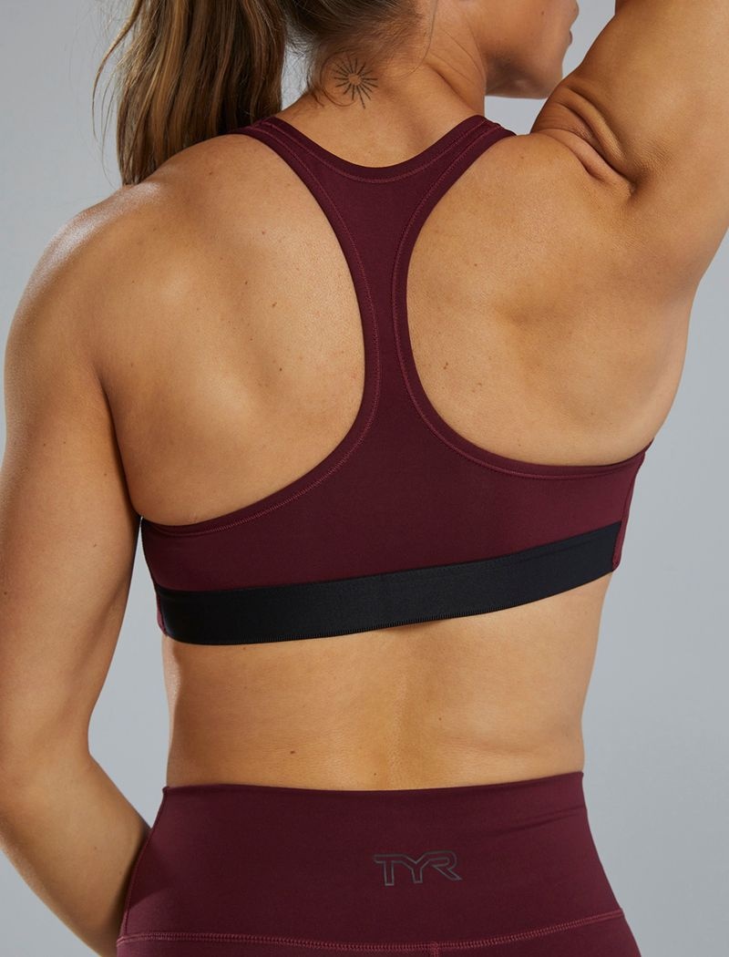 Burgundy Tyr Joule Elite™ Classic Women's Sports Bra | US-LNPK40172