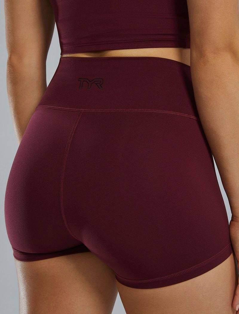 Burgundy Tyr Joule Elite™ High-waisted 2 Women's Shorts | US-YEKU70264