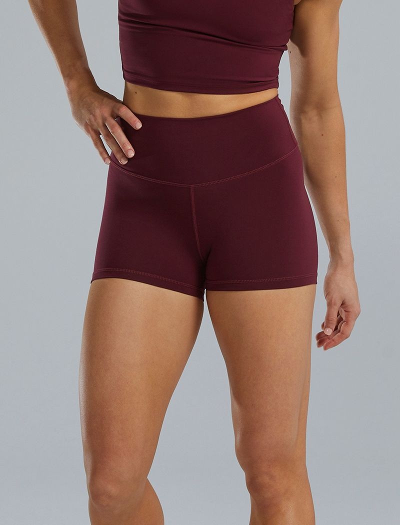 Burgundy Tyr Joule Elite™ High-waisted 2 Women\'s Shorts | US-YEKU70264