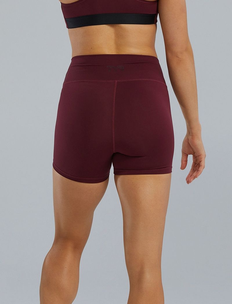 Burgundy Tyr Joule Elite™ High-waisted 3.25 Women's Shorts | US-SEMH94205