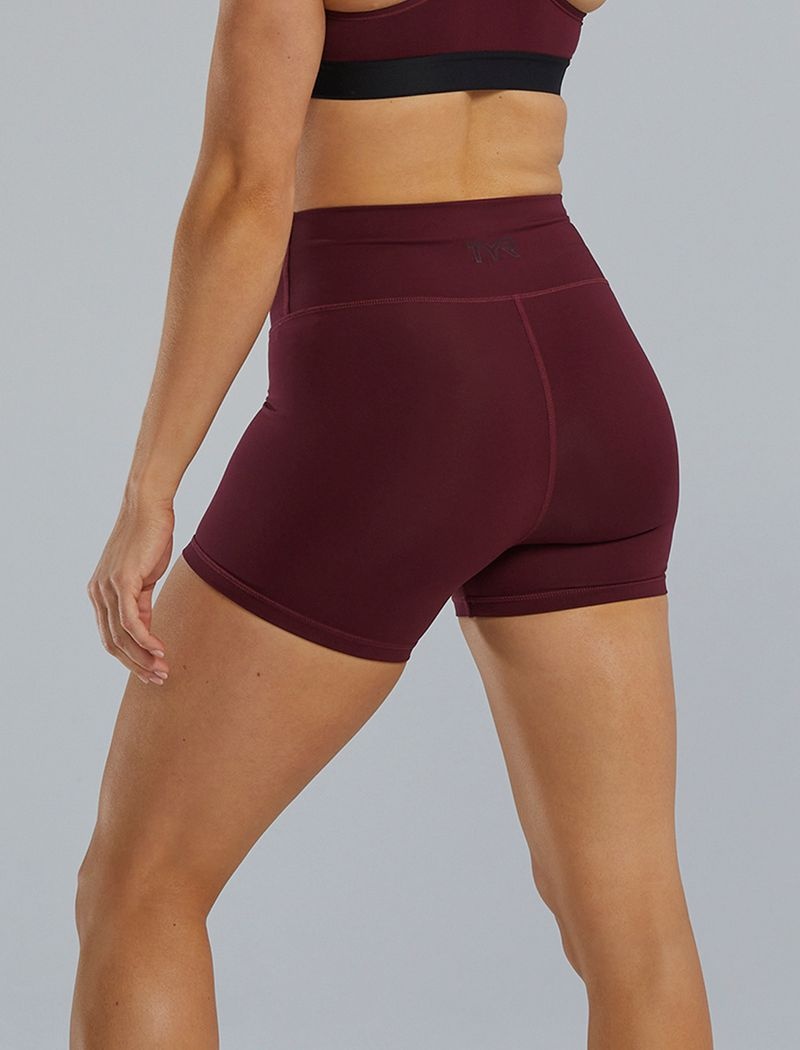 Burgundy Tyr Joule Elite™ High-waisted 3.25 Women's Shorts | US-SEMH94205