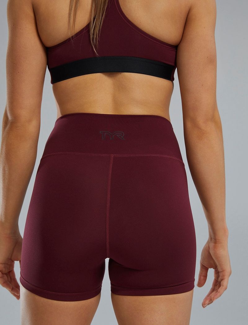 Burgundy Tyr Joule Elite™ High-waisted 3.25 Women's Shorts | US-SEMH94205