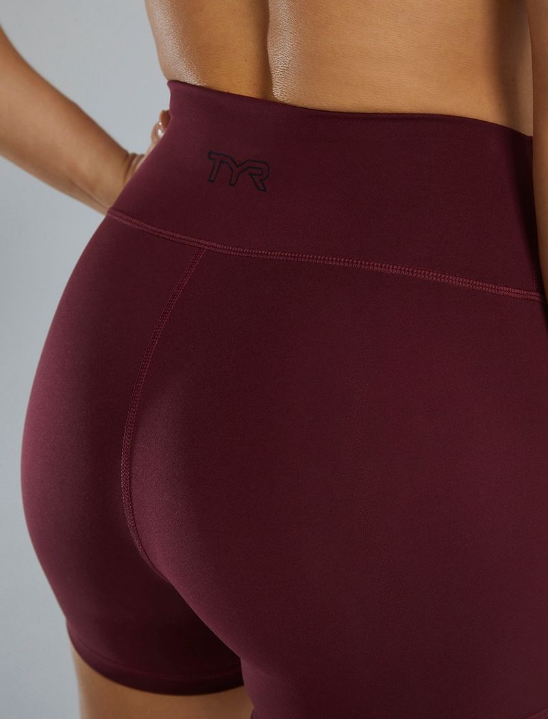 Burgundy Tyr Joule Elite™ High-waisted 3.25 Women's Shorts | US-SEMH94205