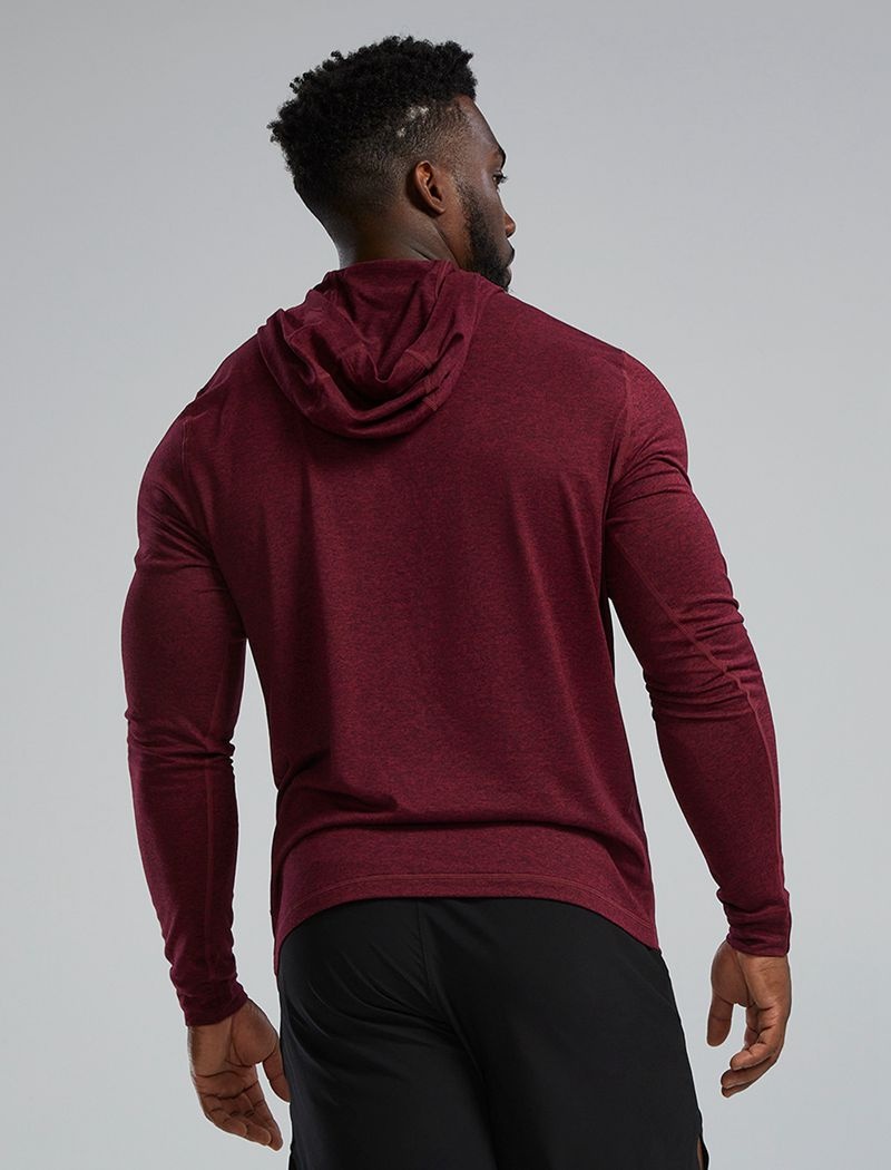 Burgundy Tyr Sls Tech Performance Men's Hoodie | US-IAHY31980