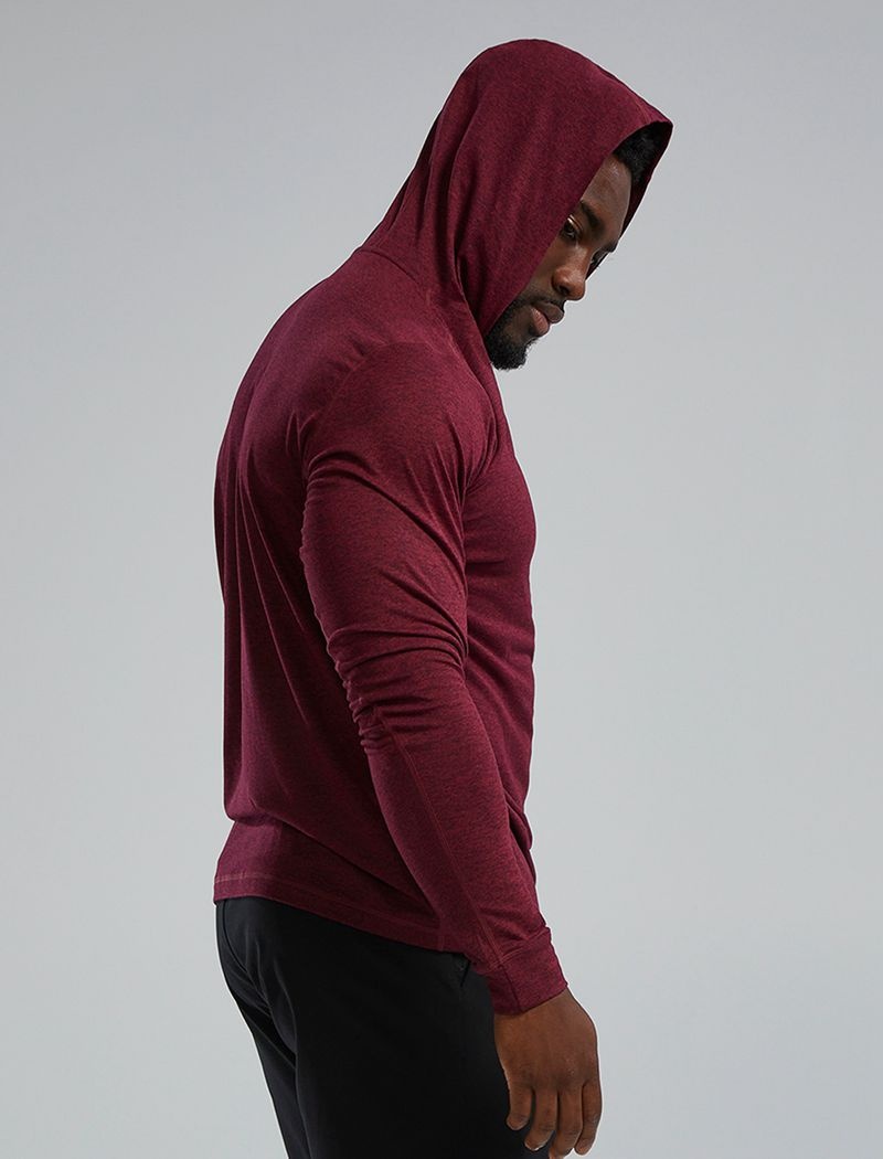 Burgundy Tyr Sls Tech Performance Men's Hoodie | US-IAHY31980