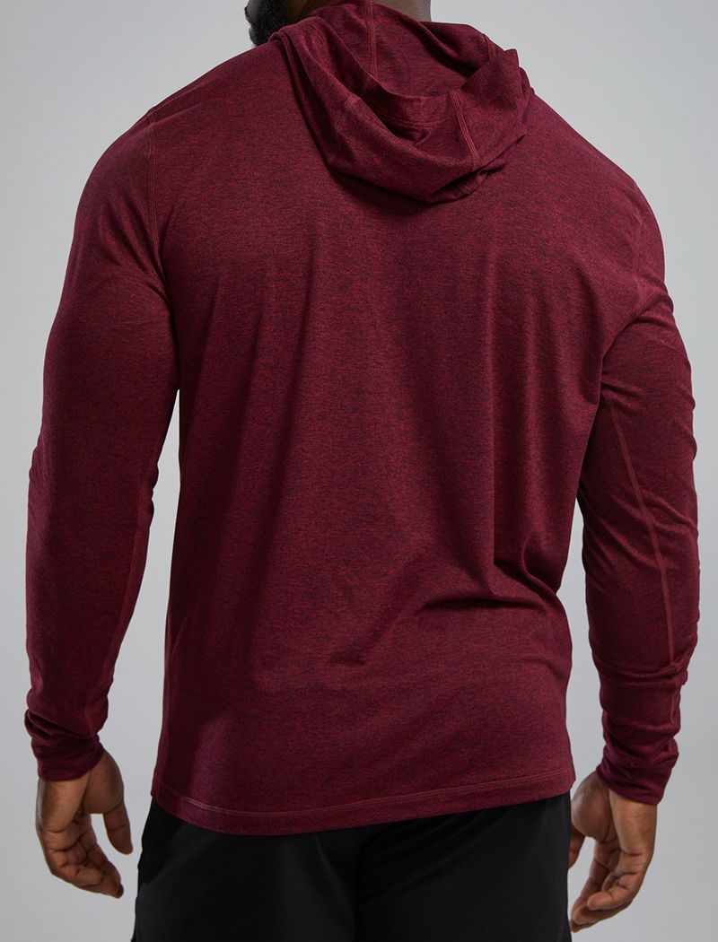 Burgundy Tyr Sls Tech Performance Men's Hoodie | US-IAHY31980