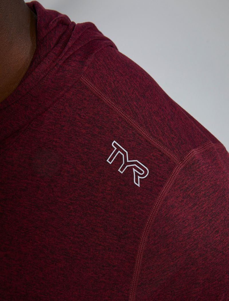 Burgundy Tyr Sls Tech Performance Men's Hoodie | US-IAHY31980