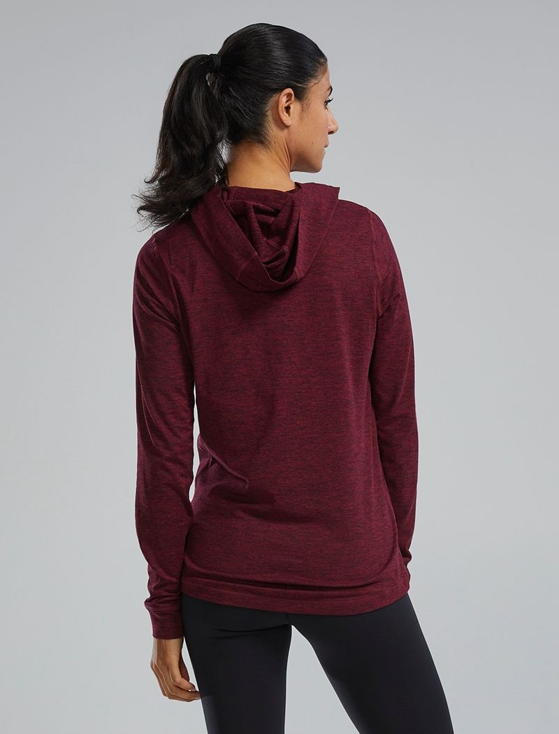 Burgundy Tyr Sls Tech Performance Women's Hoodie | US-MUSJ17803