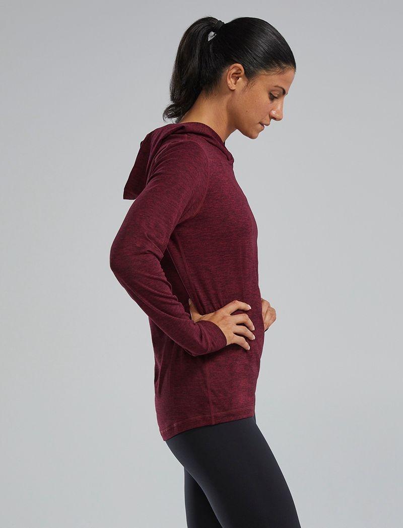 Burgundy Tyr Sls Tech Performance Women's Hoodie | US-MUSJ17803