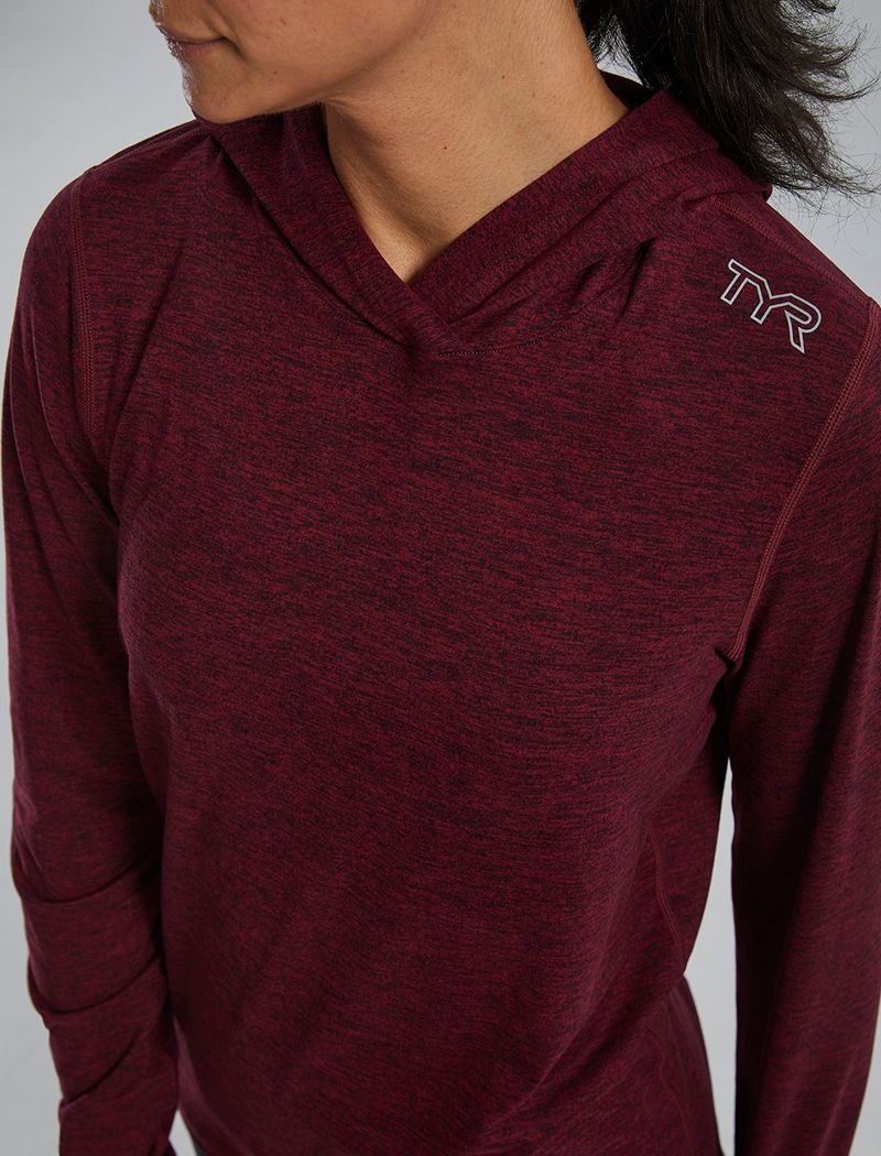 Burgundy Tyr Sls Tech Performance Women's Hoodie | US-MUSJ17803