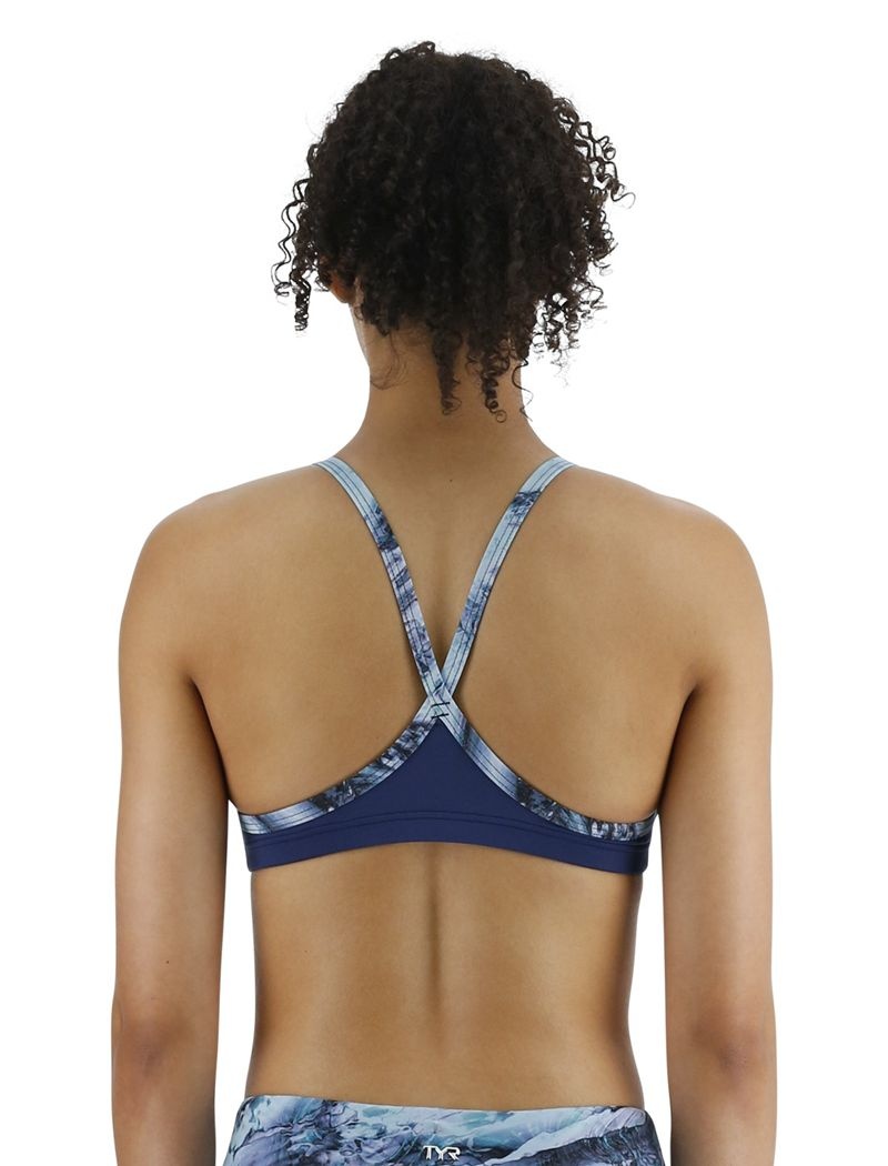 Dark Blue Tyr Diamondfit Women's Bikini Tops | US-DGSR52469