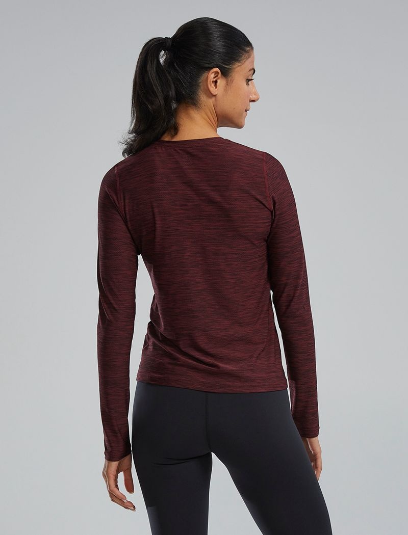 Dark Burgundy Tyr Airtec™ Long Sleeve Women's T-Shirt | US-UXOY07521