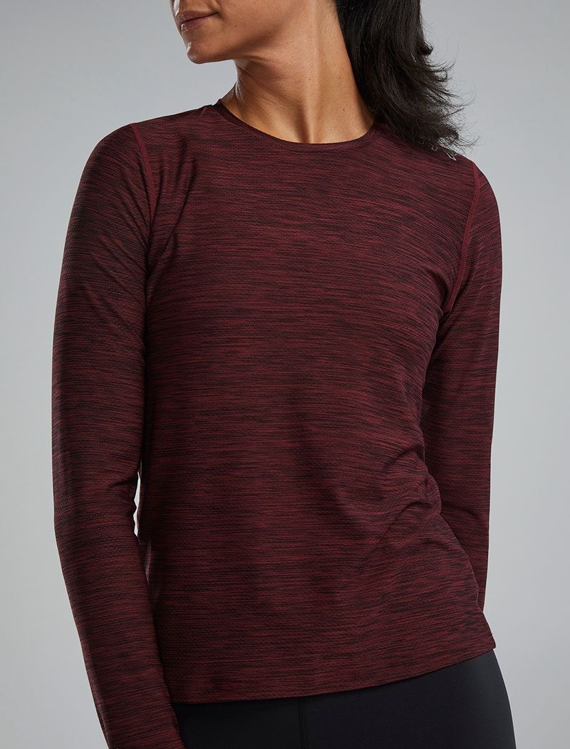 Dark Burgundy Tyr Airtec™ Long Sleeve Women's T-Shirt | US-UXOY07521