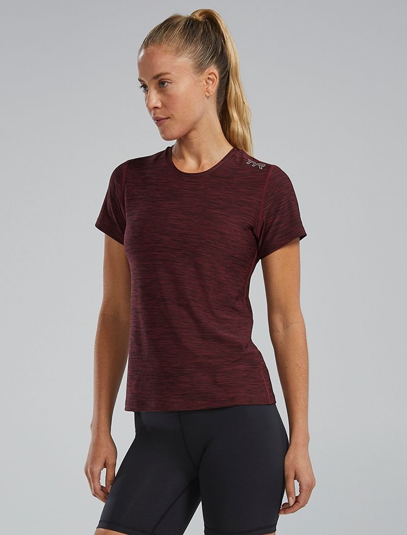 Dark Burgundy Tyr Airtec™ Short Sleeve Women's T-Shirt | US-UHFL27168