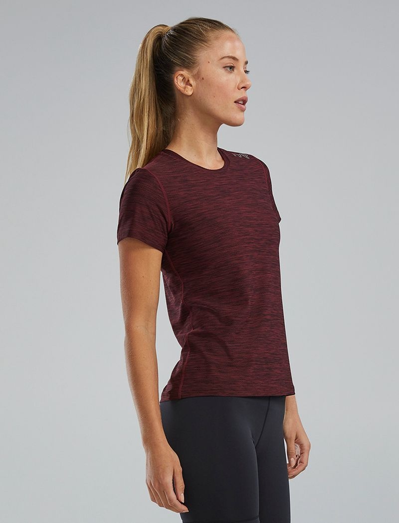 Dark Burgundy Tyr Airtec™ Short Sleeve Women's T-Shirt | US-UHFL27168