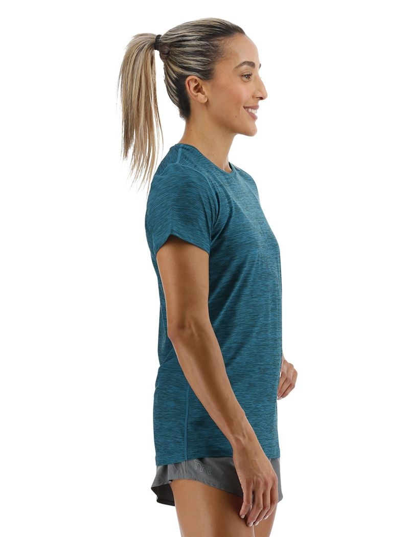 Dark Green Tyr Airtec™ Short Sleeve Women's T-Shirt | US-SGJE31492