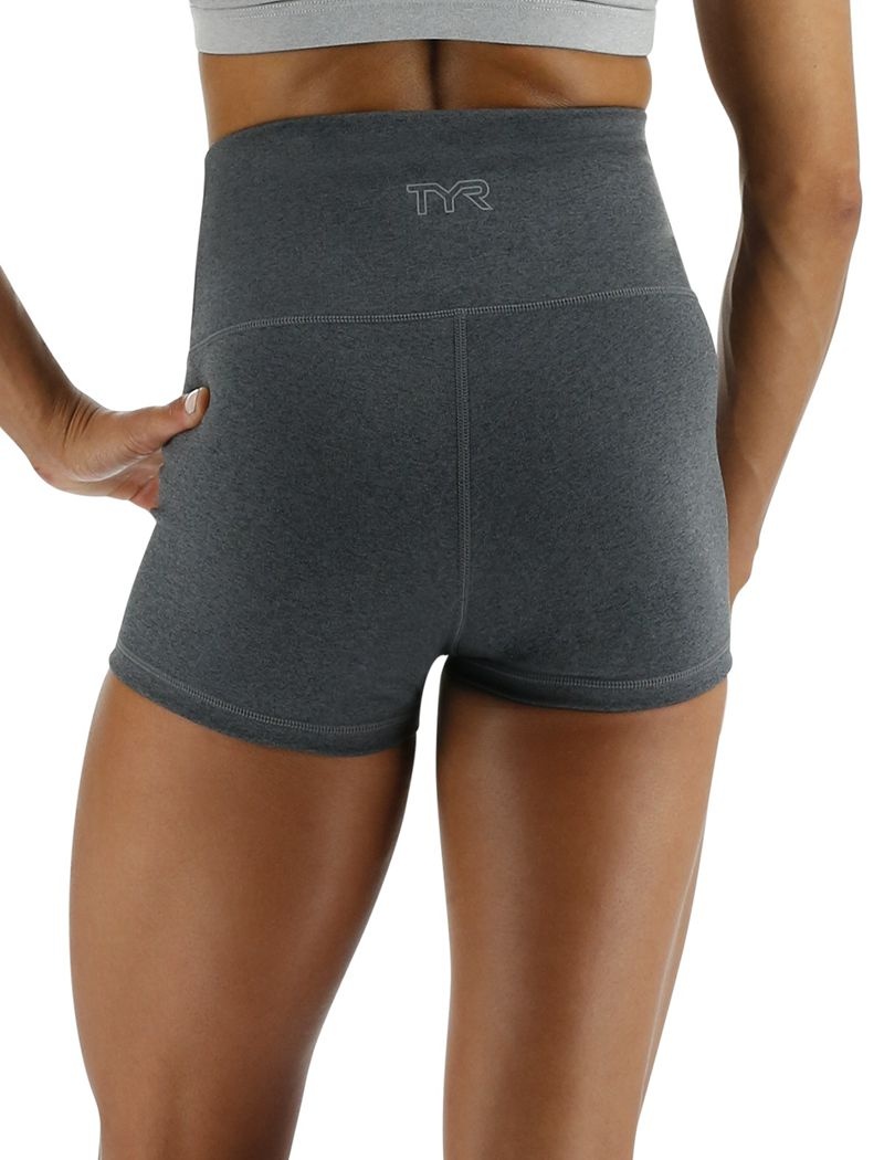 Dark Grey Tyr Base Kinetic™ 2 High-rise Women's Shorts | US-QOPA43768