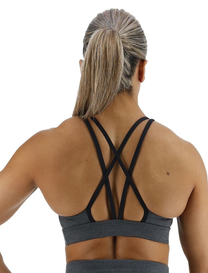 Dark Grey Tyr Base Kinetic™ Dual Strap Women's Sports Bra | US-VLHE09257