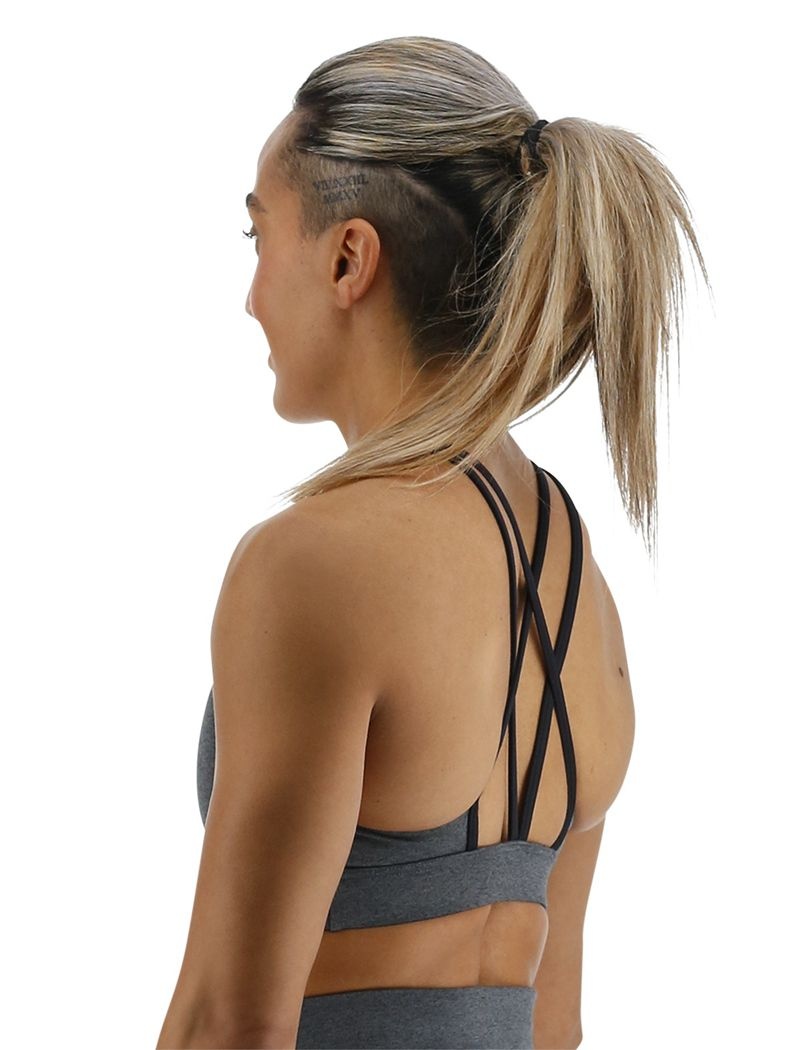 Dark Grey Tyr Base Kinetic™ Dual Strap Women's Sports Bra | US-VLHE09257