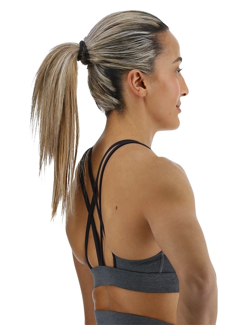 Dark Grey Tyr Base Kinetic™ Dual Strap Women's Sports Bra | US-VLHE09257