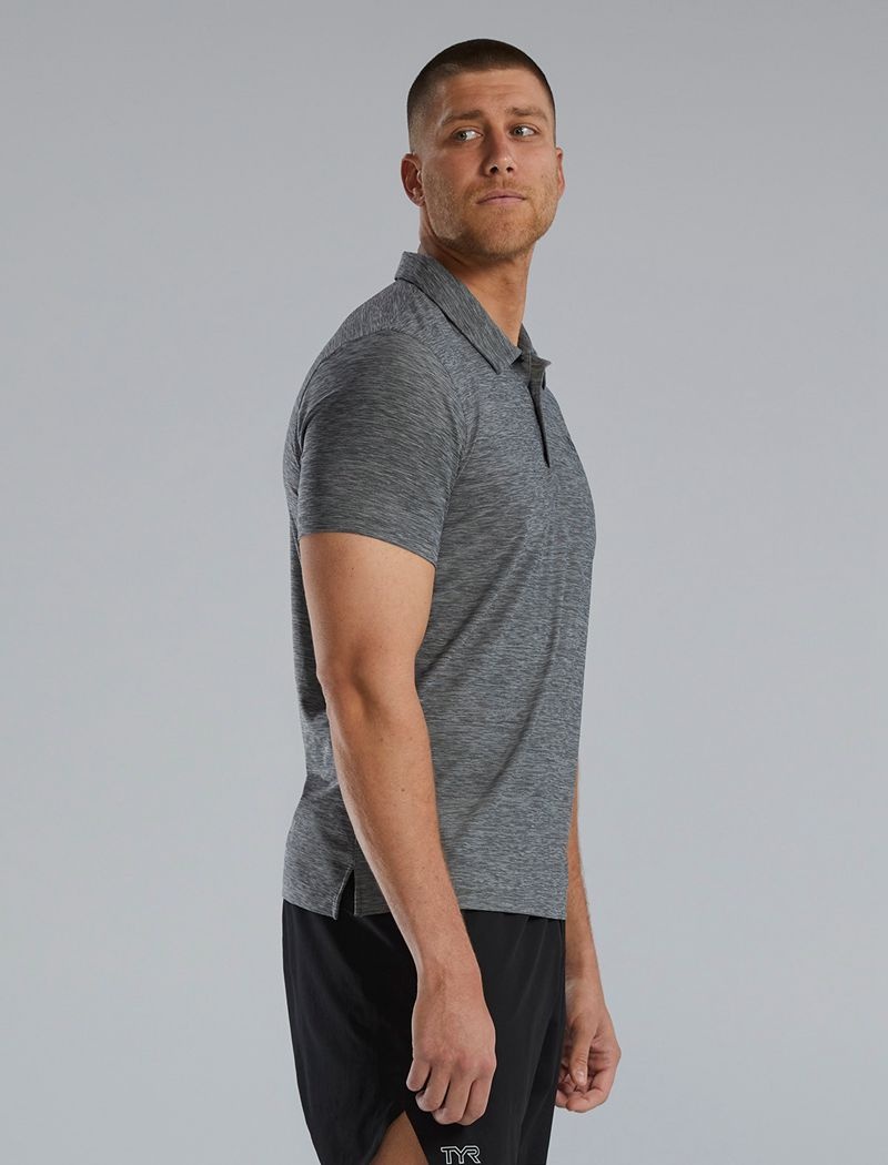 Dark Grey Tyr Climadry™ Short Sleeve Men's Polo Shirt | US-FRMJ68437