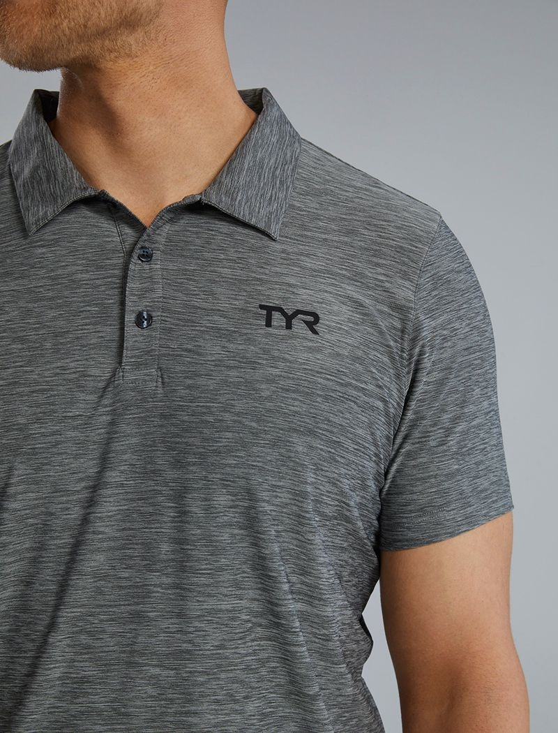 Dark Grey Tyr Climadry™ Short Sleeve Men's Polo Shirt | US-FRMJ68437