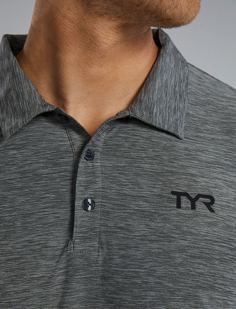 Dark Grey Tyr Climadry™ Short Sleeve Men's Polo Shirt | US-FRMJ68437