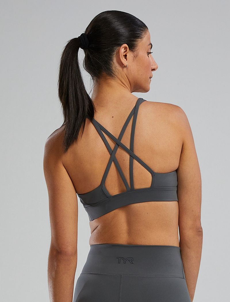 Dark Grey Tyr Joule Elite™ Dual-strap Women's Sports Bra | US-NRQK37428