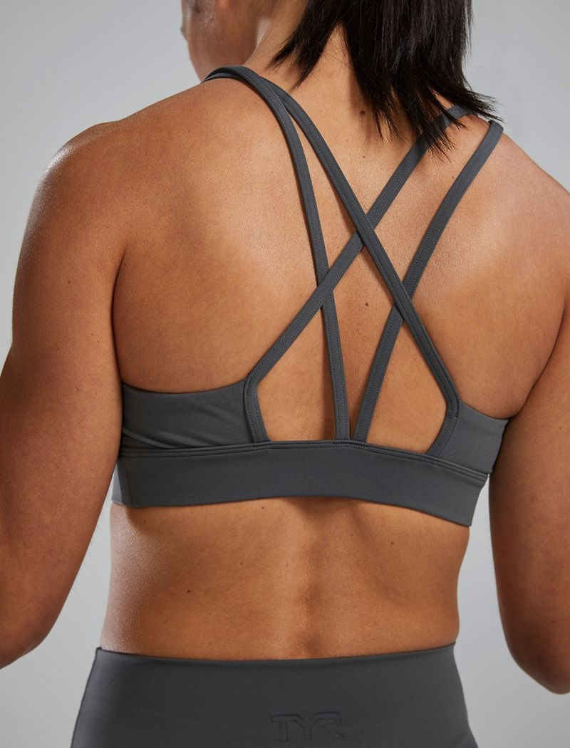 Dark Grey Tyr Joule Elite™ Dual-strap Women's Sports Bra | US-NRQK37428