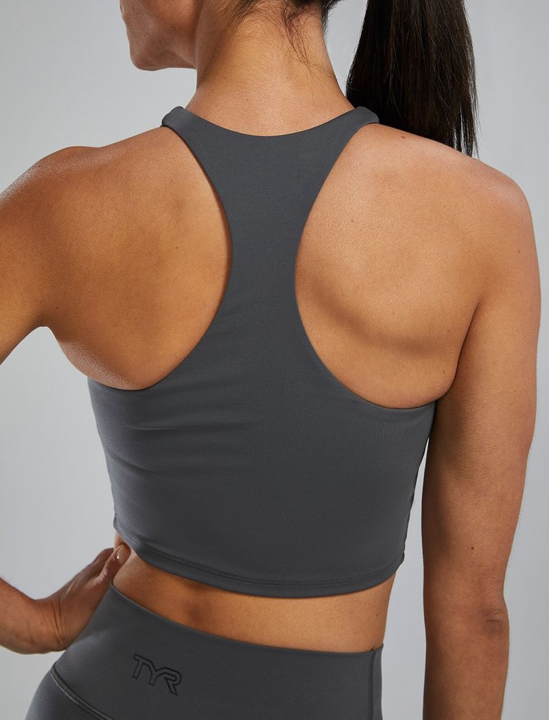 Dark Grey Tyr Joule Elite™ High Neck Women's Sports Bra | US-ALYQ62493