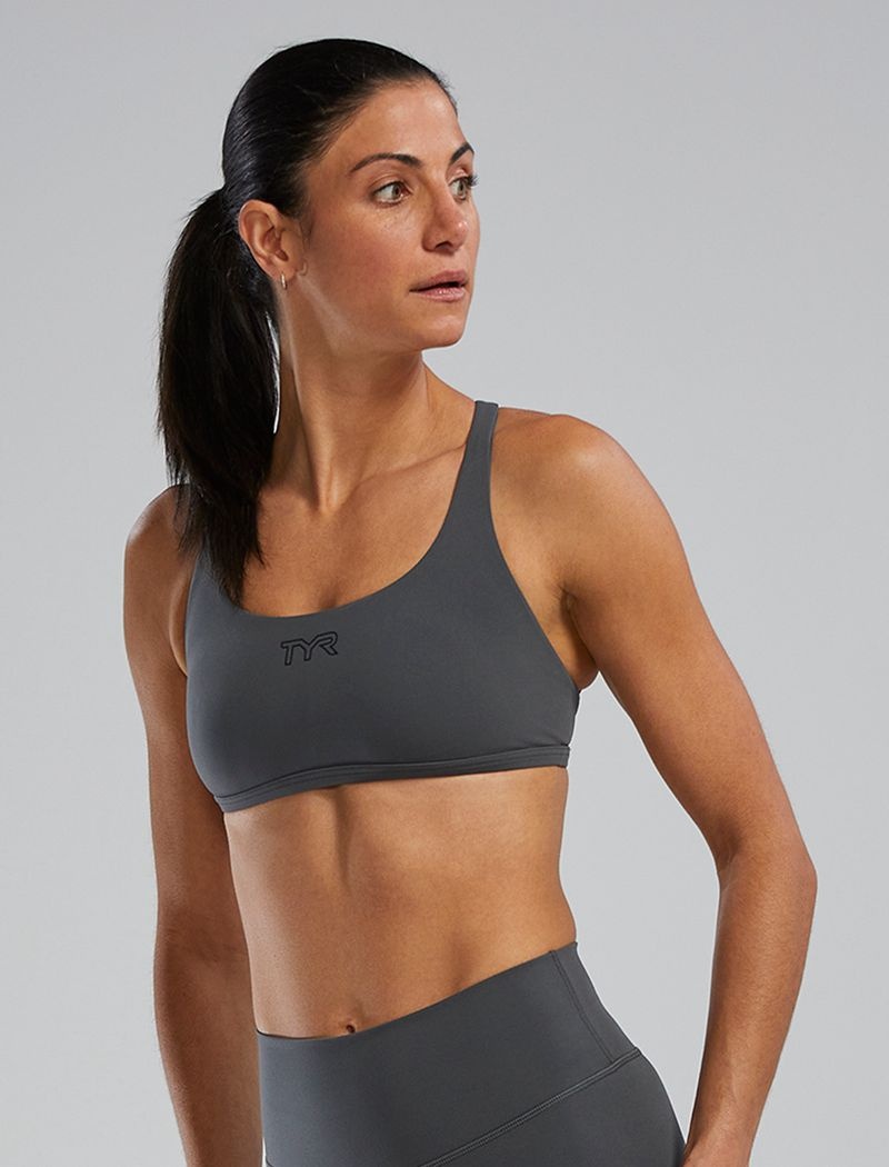 Dark Grey Tyr Joule Elite™ Multi-strap Women's Sports Bra | US-VYZU34679